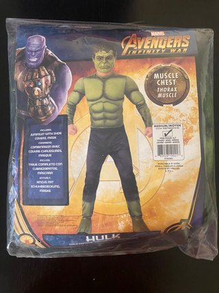 Disfraz Hulk Avengers Infinity War Talla M 8-10 añ
