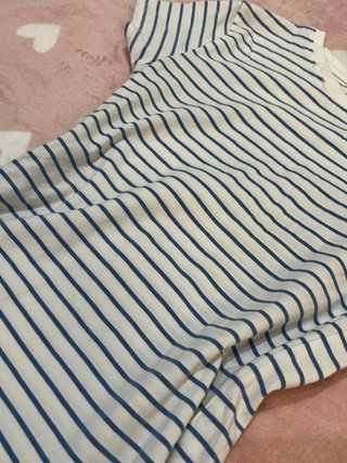 Camiseta larga rayas Primark blancas azul 2xs