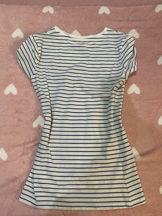 Camiseta larga rayas Primark blancas azul 2xs