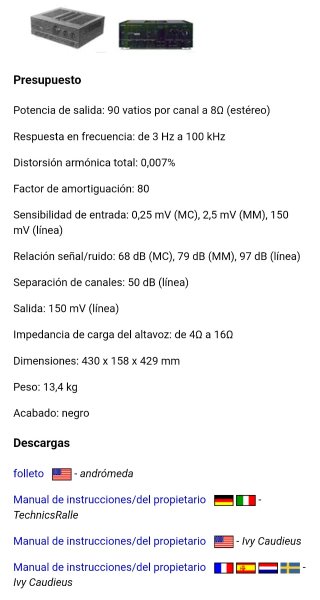 Amplificador Technics SU-VX820 Alta Gama