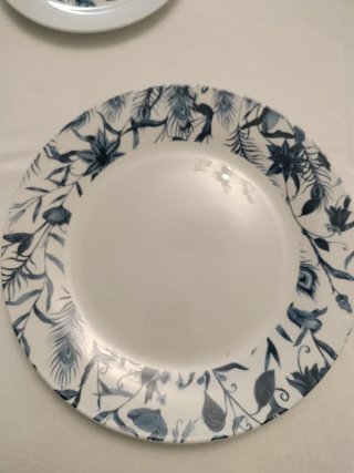 Set di stoviglie 36 pezzi blu e bianco