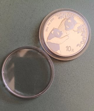 Moneda Panda China 10 Yuanes 2023 Plata 30g