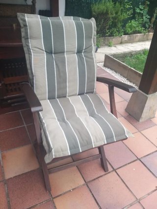 Mesa+4sillas madera teca de 120. Extensible120x180