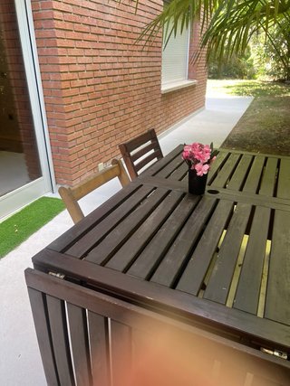 Mesa extensible jardín 8-10 plazas+4sillas acacia