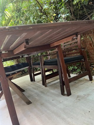 Mesa extensible jardín 8-10 plazas+4sillas acacia