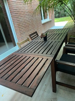 Mesa extensible jardín 8-10 plazas+4sillas acacia