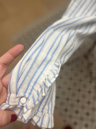 Camisa romántica rayas azules y blancas