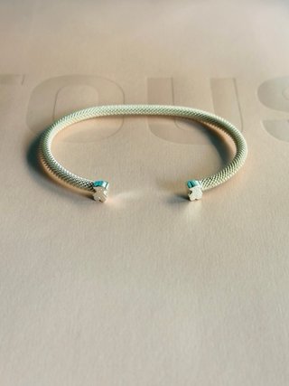Pulsera Tous rígida plateada ositos