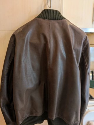 Cazadora Bomber Piel Marrón Massimo Dutti
