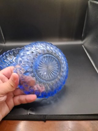 2 Cuencos Vintage Vidrio Azul