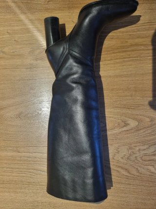 Botas de piel y ante tacón alto señora