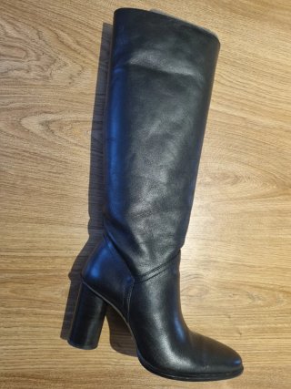 Botas de piel y ante tacón alto señora