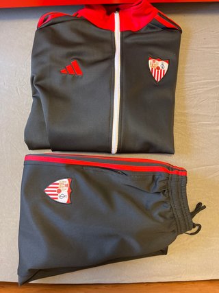 Conjunto Chándal Sevilla FC Adidas Negro/Rojo