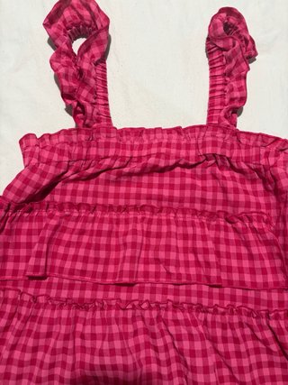 Top Shein cuadros fucsia talla única