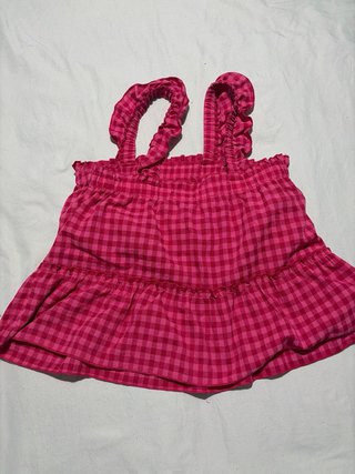 Top Shein cuadros fucsia talla única