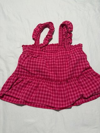 Top Shein cuadros fucsia talla única