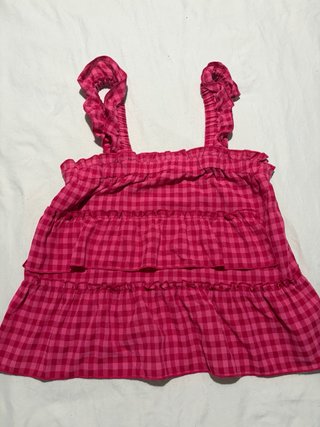 Top Shein cuadros fucsia talla única