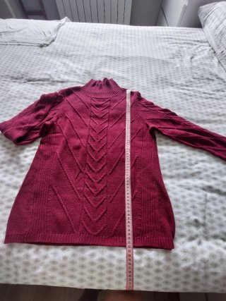 Jersey de señora rosa cuello alto