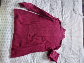 Jersey de señora rosa cuello alto