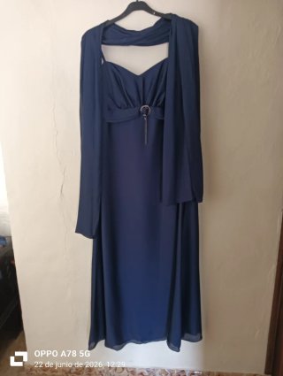 Vestido largo azul noche
