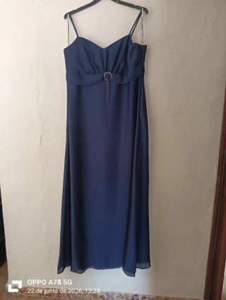 Vestido largo azul noche