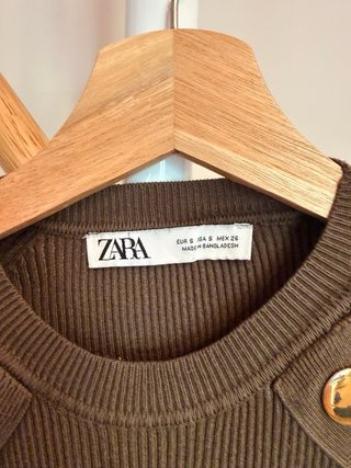 Jersey Zara marrón botones dorados
