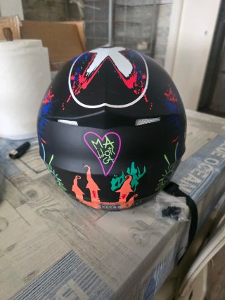 Casco Motocross Negro con Diseño