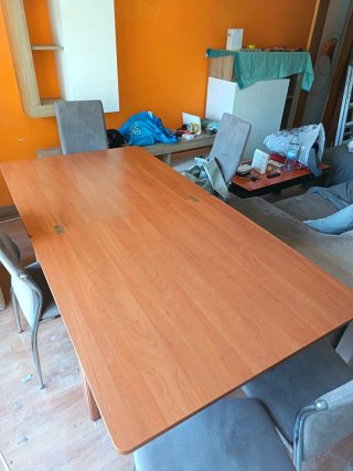 Mesa de comedor extensible de madera