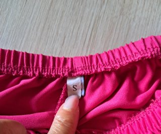 Abito lungo fucsia Scollo all'americana