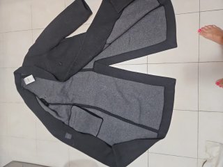 Abrigo largo Zara gris