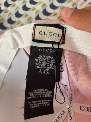 Gorra Gucci Lana Cachemira Rosa GG