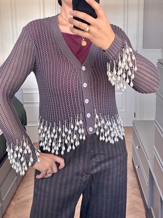 Chaqueta gris perlas