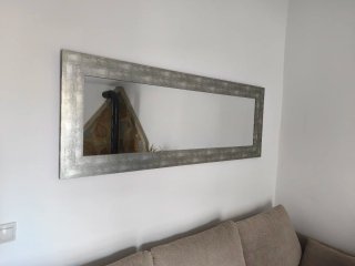 Espejo rectangular plateado