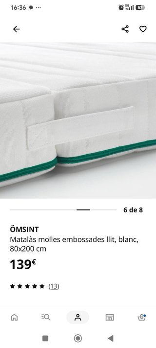 Colchón Ikea Ömsint 200x80cm