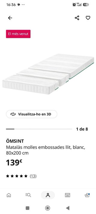 Colchón Ikea Ömsint 200x80cm