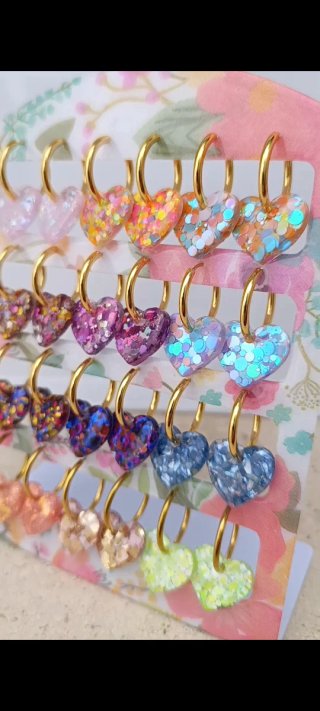 Pendientes Corazón resina