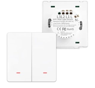 Interruptor Doble Wifi Blanco