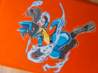 Carpeta Pokémon Lucario pintada a mano
