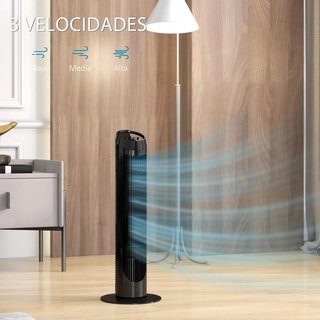 Ventilador Torre 45W Silencioso 3 Velocidades