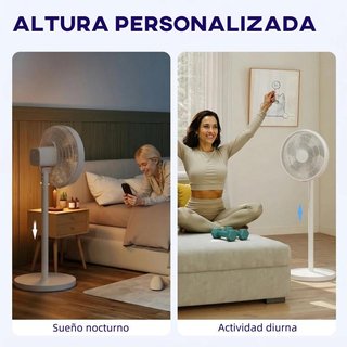 Ventilador Pie Mando 4 Velocidades LED Blanco