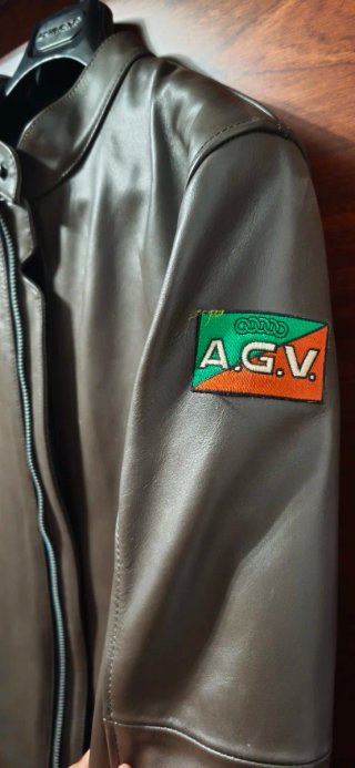 Cazadora Cuero AGV 70 Aniversario Marrón