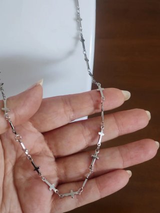 Collana unisex acciaio con croci
