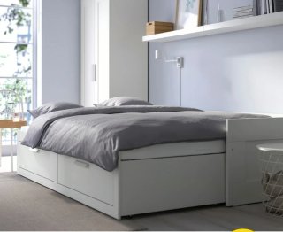 Diván Ikea BRIMNES Blanco con 2 cajones
