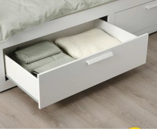 Diván Ikea BRIMNES Blanco con 2 cajones