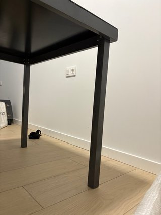 Mesa cristal negra interior/exterior