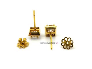 pendientes oro 18k con piedra con circonita