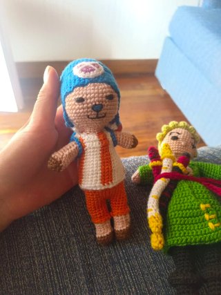 Adorabili pupazzi di One Piece fatti a mano all'uncinetto