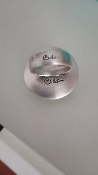 Anillo Plata Ciclón Cabujo Verde