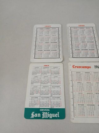 Calendarios años 60 Cervezas El León y Cruzcampo