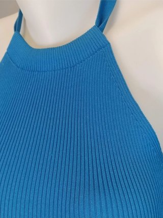 Top Zara azul espalda descubierta talla S